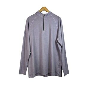 Swannies Mens Light Purple Lightweight Mock Neck 1/4 Zip Pullover Sweater Sz XL